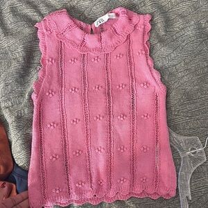 Zara Pink Sleeveless Knit Top